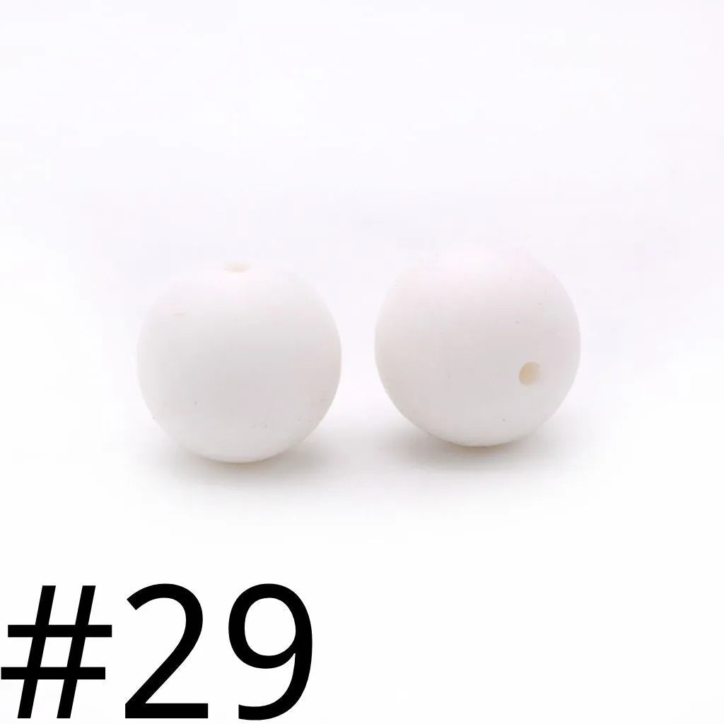 Solid Colored Silicone Beads 15 mm