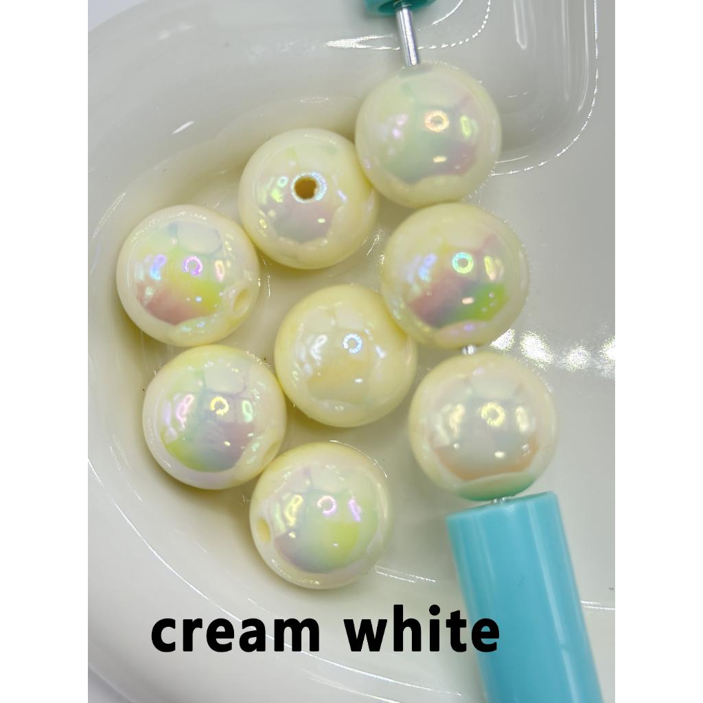 Glow in the Dark Luminous Candy Color Pastel Color Acrylic Beads with UV Plating, 16mm, Random Mix Color, YT