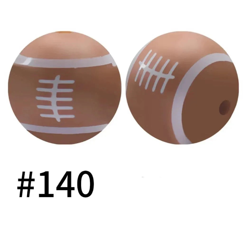 Round Printed Silicone Beads 15 mm