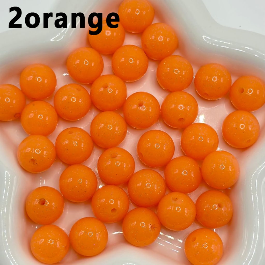 Jelly Color Round Glittery Silicone Beads, 15MM