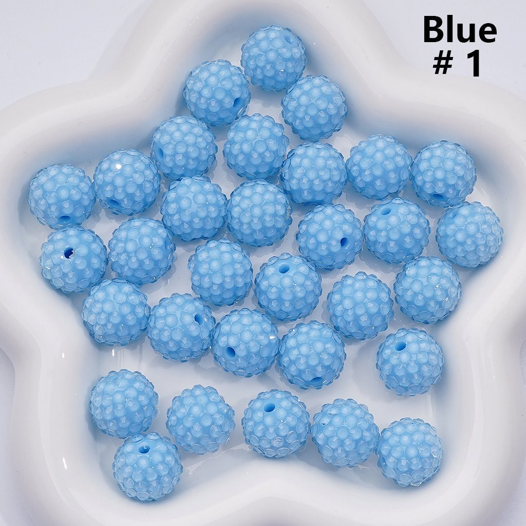 Waxberry Ball Acrylic Beads Clear Round Design with 16MM Rhinestone Sparkle Finish