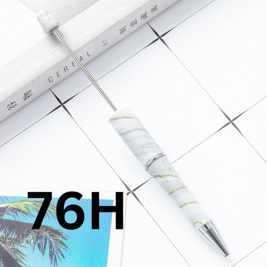 Pink and Gray White Printed Beadable Pens Number 76H
