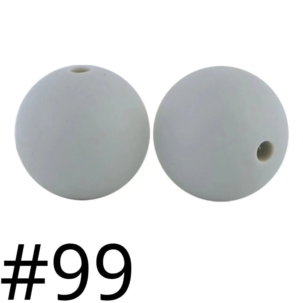 Silicone Beads, Solid Colors, 15 mm