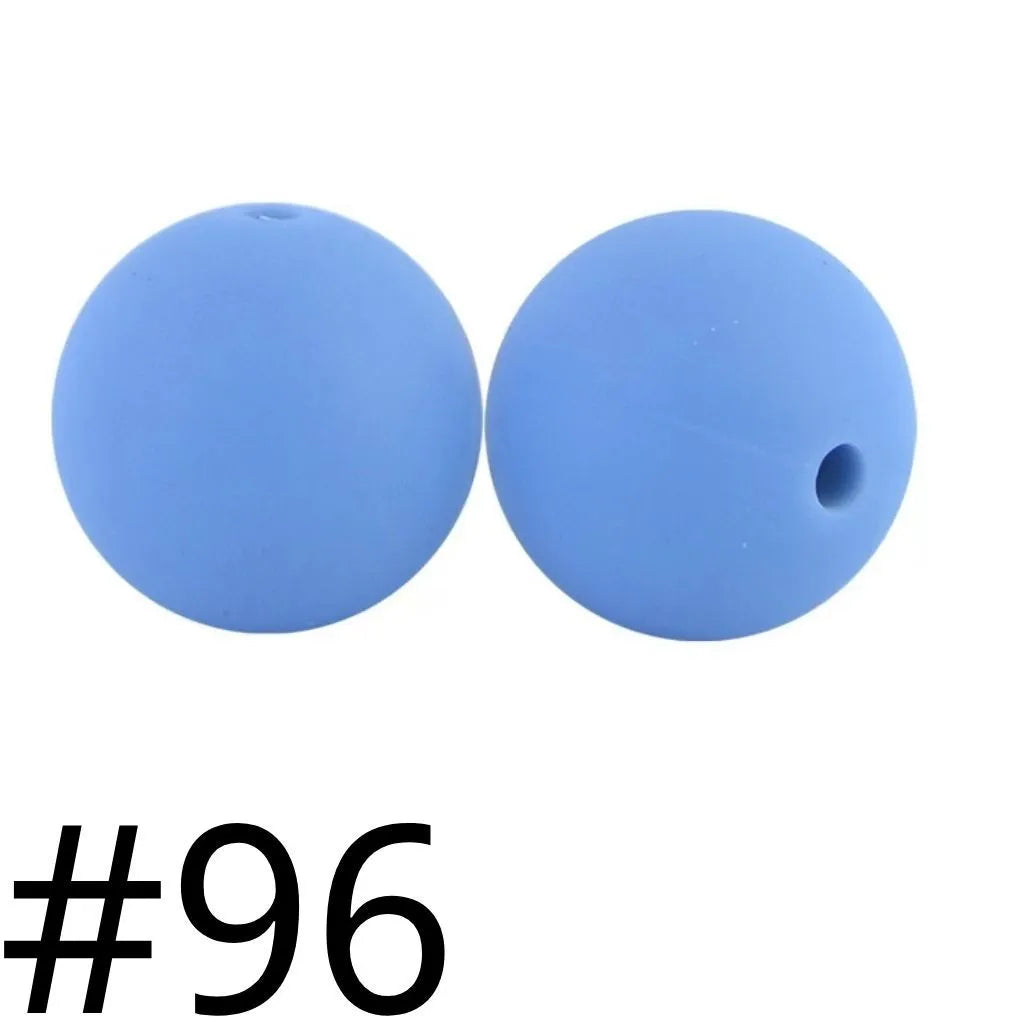 Silicone Beads, Solid Colors, 15 mm