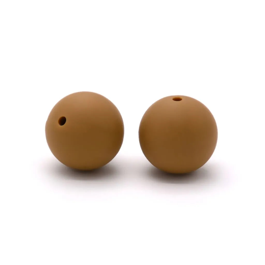 Solid Colored Silicone Beads 15 mm