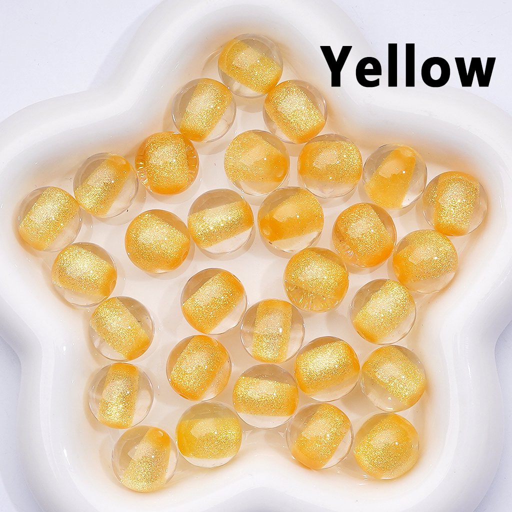 Multi-Color Luminous Glitter Sugar Core Inside Clear Round Acrylic Beads 16MM
