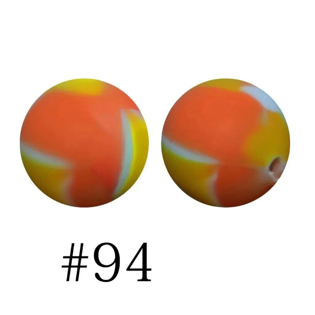 Round Printed Silicone Beads 15 mm