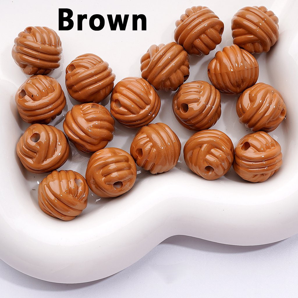 Adorable Multi-Color Yarn Ball Acrylic Beads – 16MM Craft Supplies