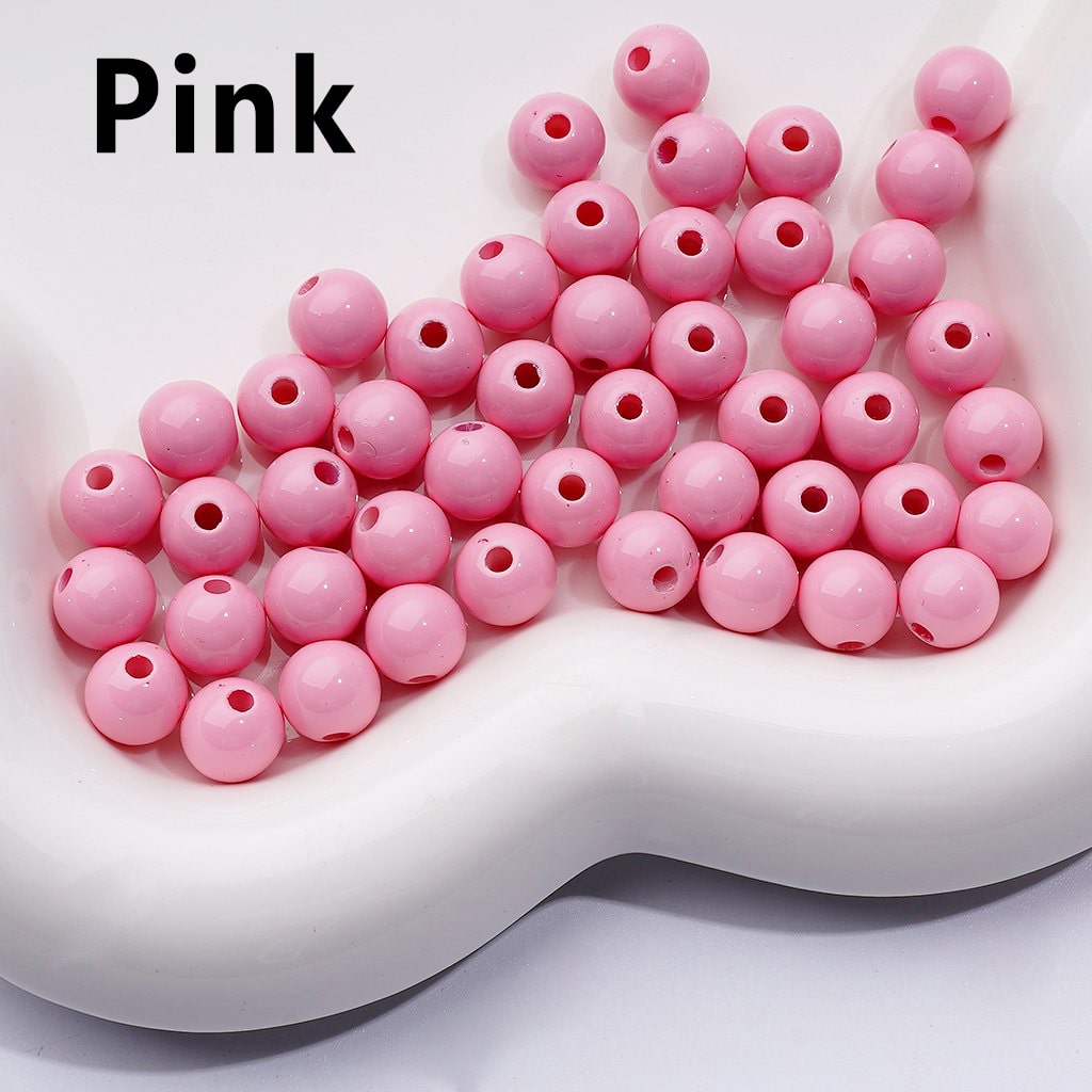 Vibrant Mini Round Acrylic Beads – Multi-Color Baking Stoving Varnish, 7MM