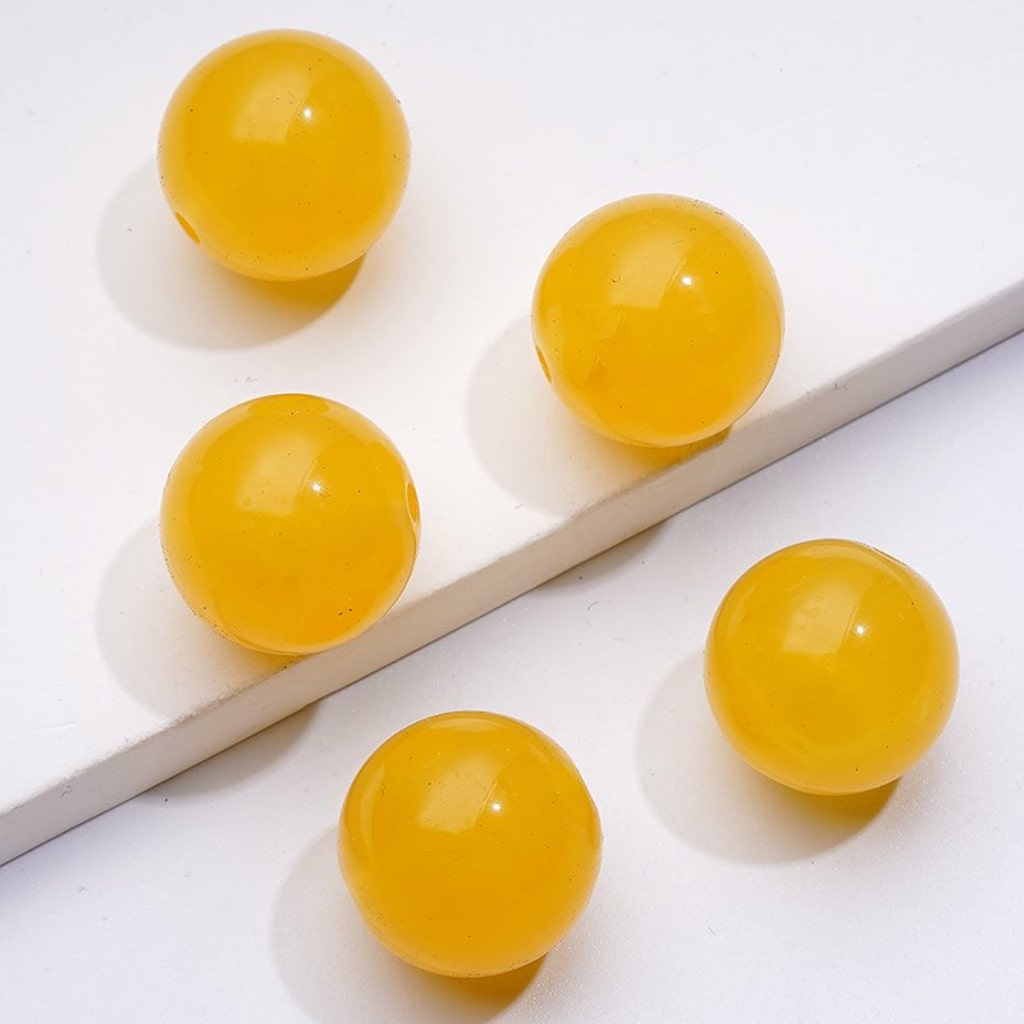 Candy Color Glossy Jelly Round Acrylic Beads, 16MM