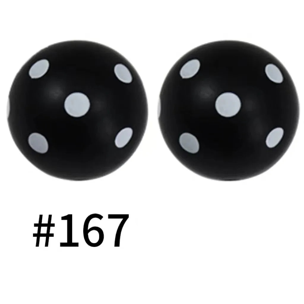 Round Printed Silicone Beads 15 mm