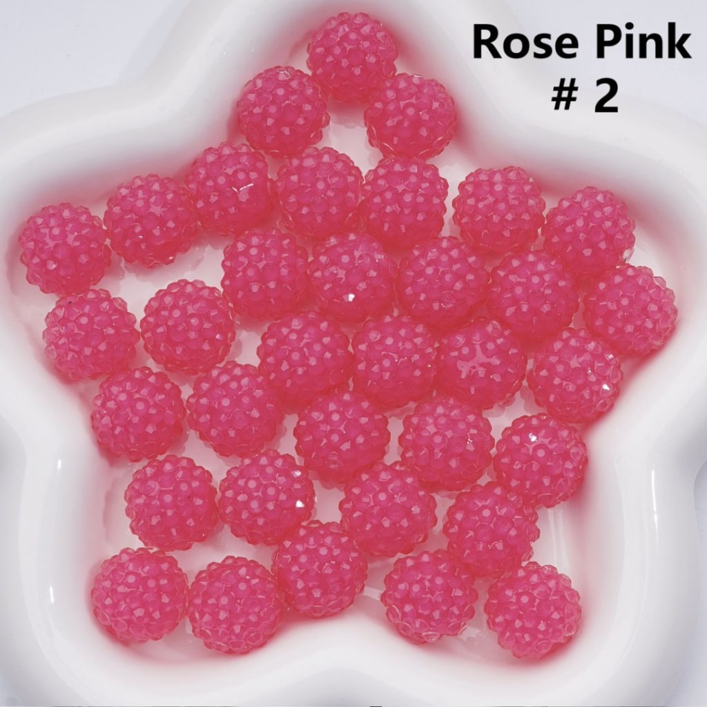 Waxberry Ball Acrylic Beads Clear Round Design with 16MM Rhinestone Sparkle Finish