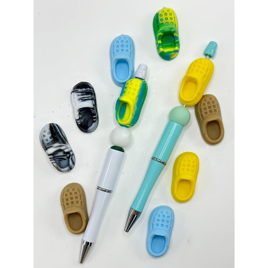 Mini Cute 3D Slippers Sandals Croc Hole Shoes Silicone Focal Beads