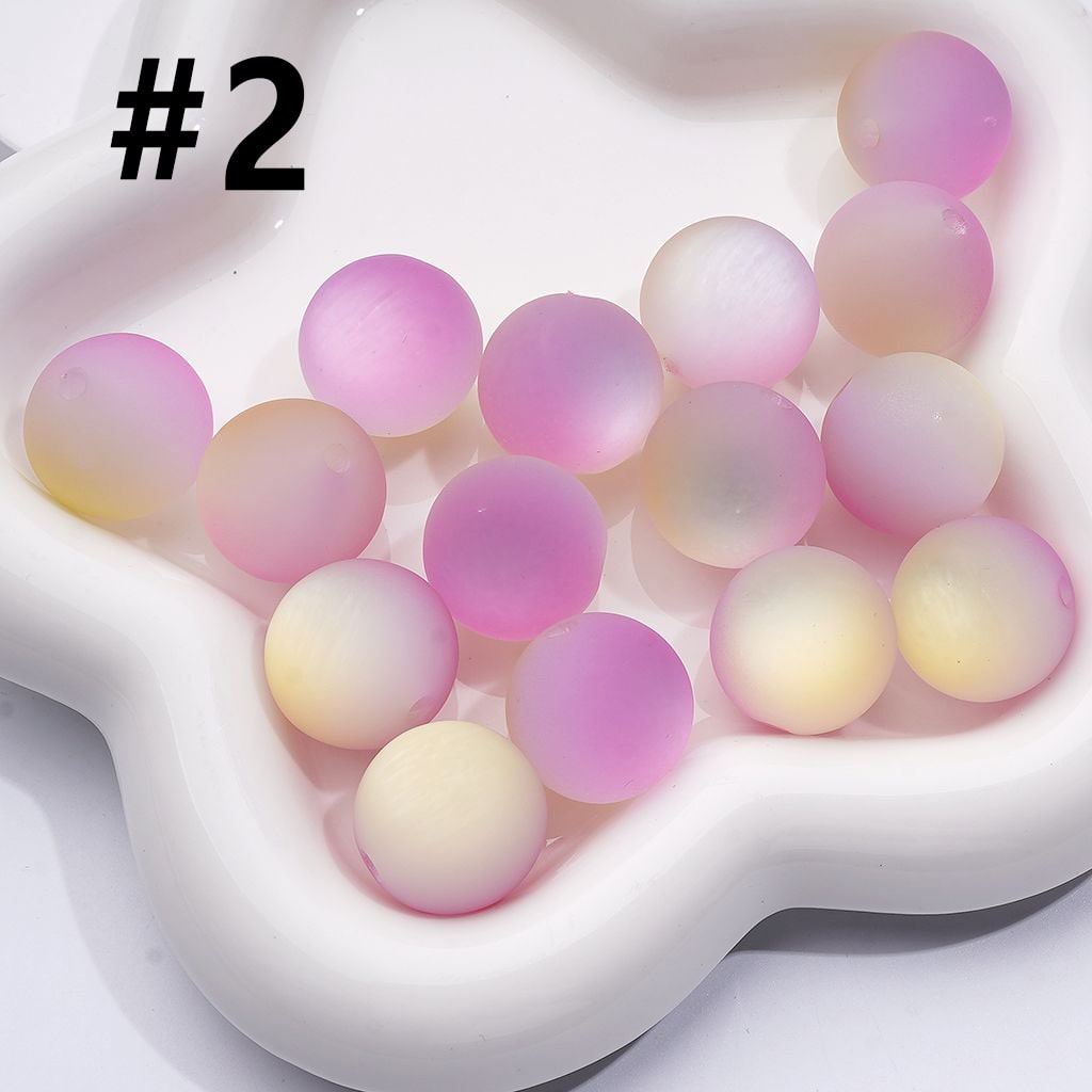 Oversized Frosted Matte Cat Eye Beads – Dual-Color Acrylic, 20MM