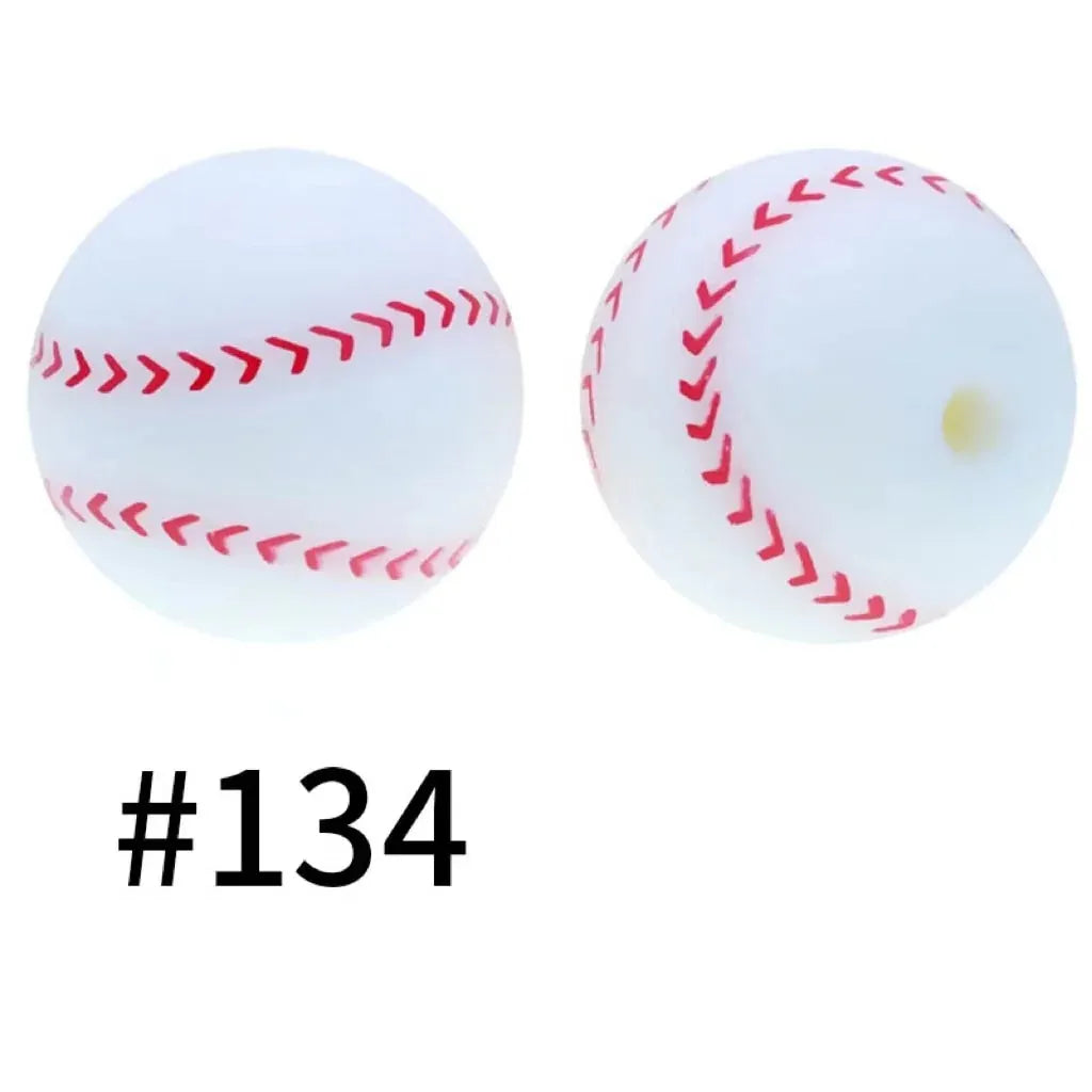 Round Printed Silicone Beads 15 mm