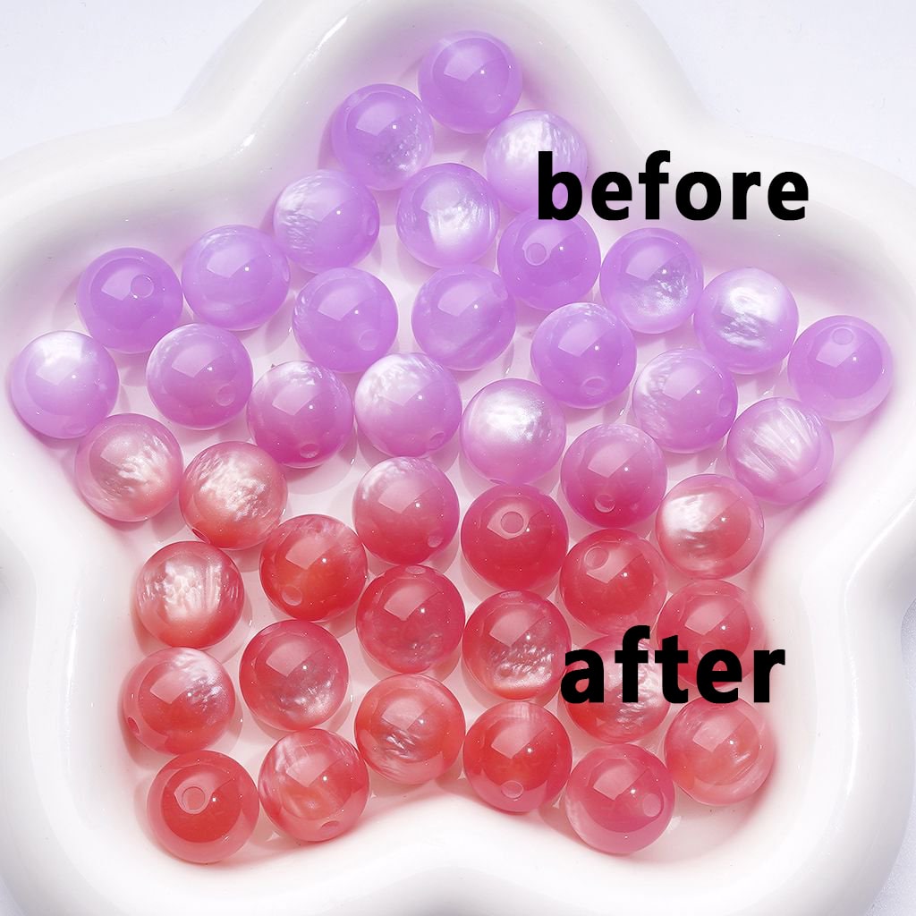 Dynamic Light-Responsive Round Acrylic Beads with Color-Changing Effect, 14MM