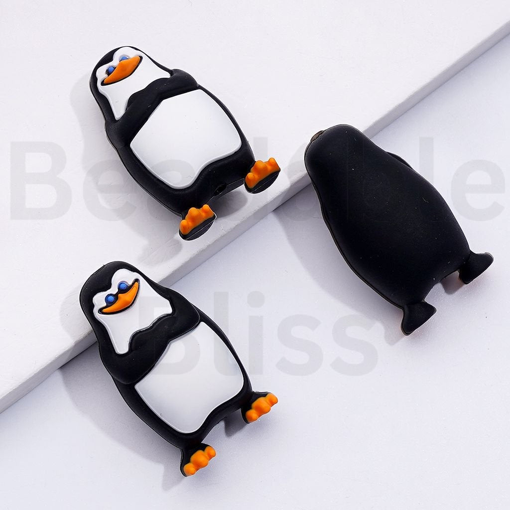 3D Cute Animals Squirrel Sloth Si Lion Ale Elephant Mann Penguin Skippe Saber-toothed Honey Bear Dieg Ice Ag Madgasca Silicone Focal Beads