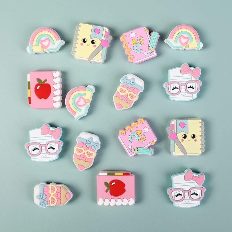 Cute Learning Stationery Series in Various Styles Silicone Focal Beads