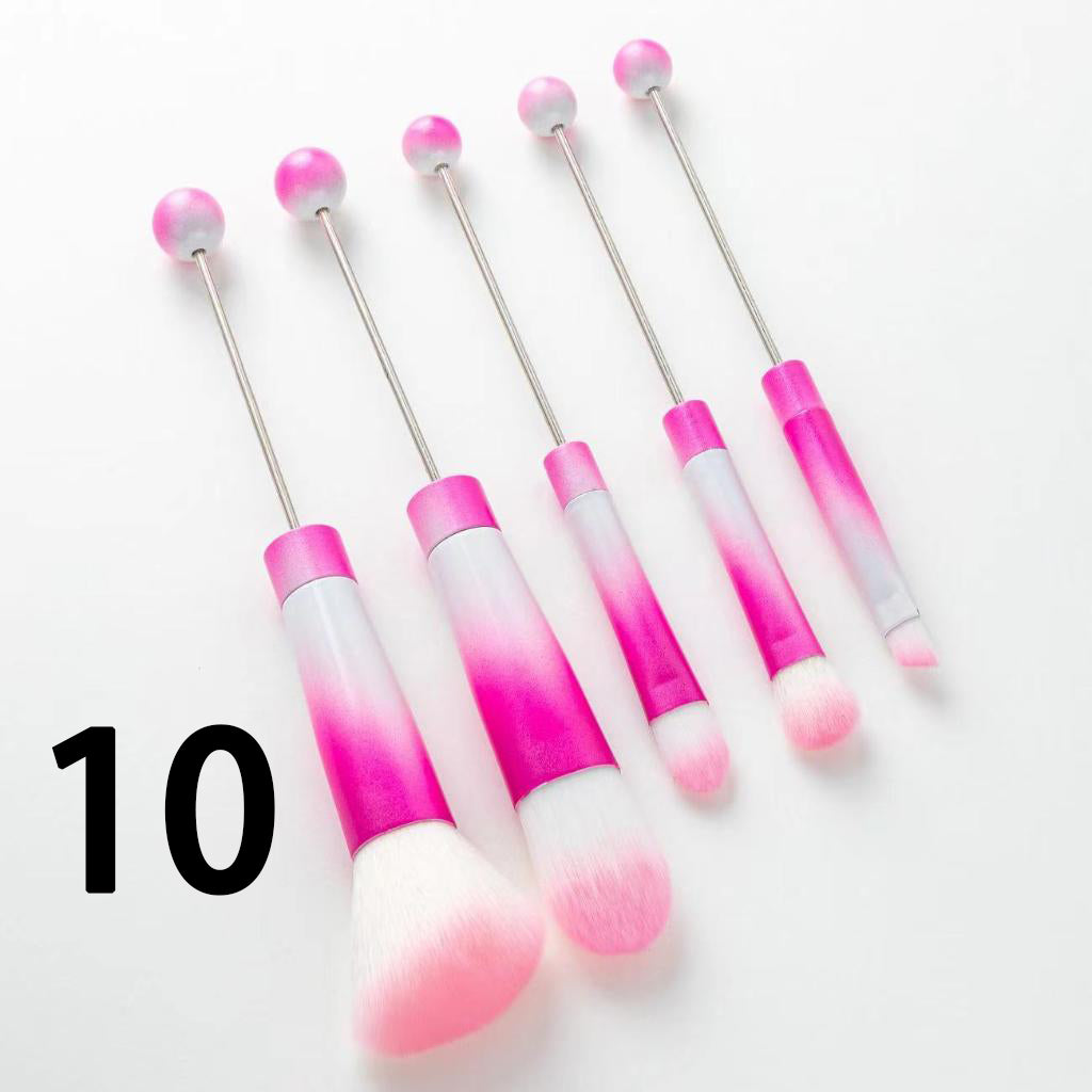 Beaded Make Up Brush Solid And Ombre Color Beadable Makeup Brushes (1 Set = 5 pieces)