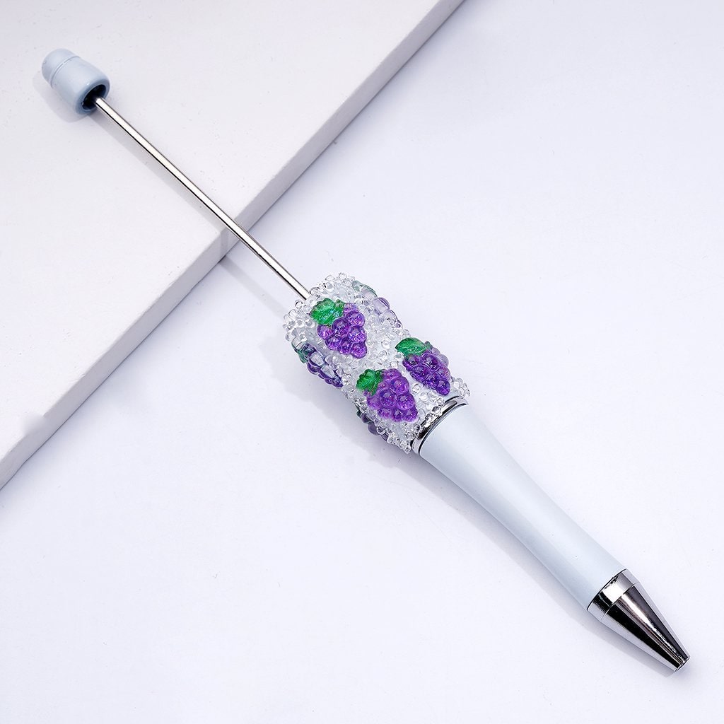 Vibrant Fruit-Themed Beadable Pens – Clear Sugar White Design for a Fresh Look
