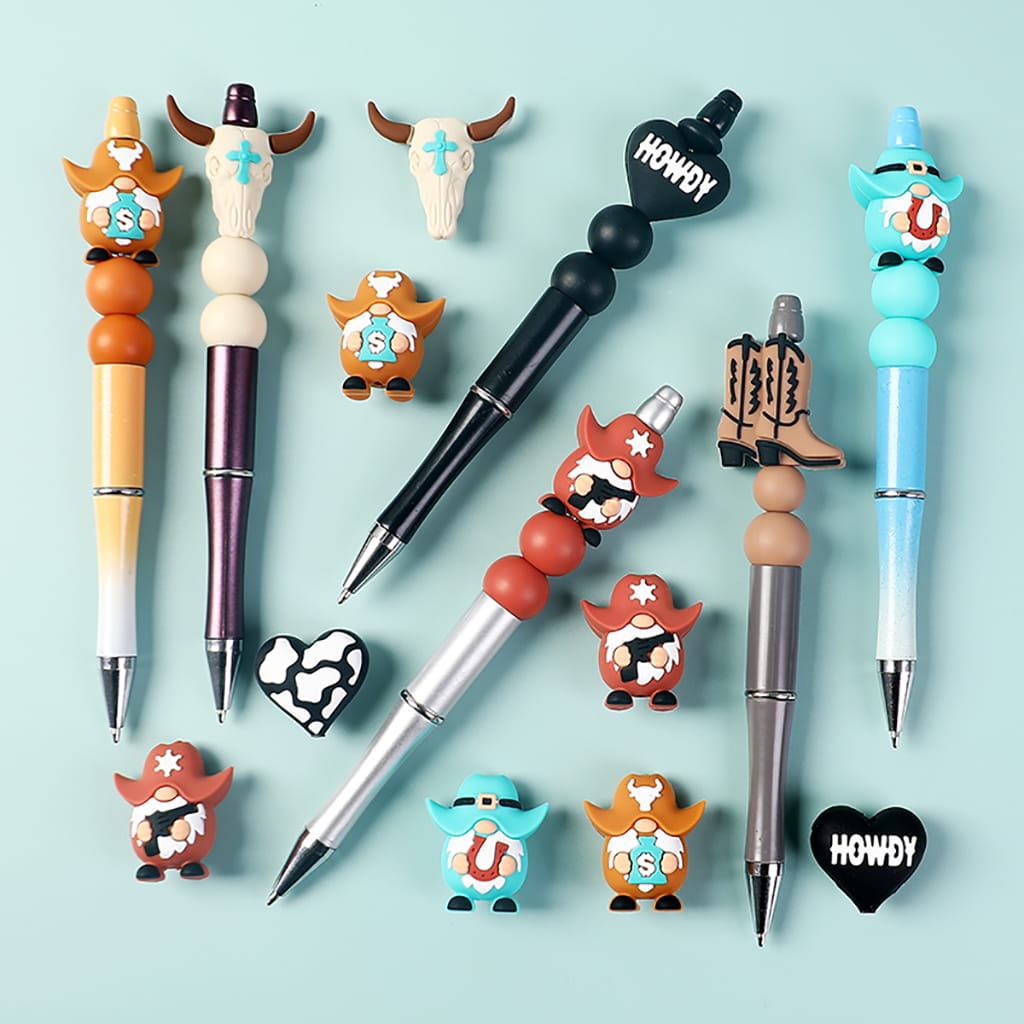 3D Diverse Charming Cowboy Charm West Theme Silicone Focal Beads