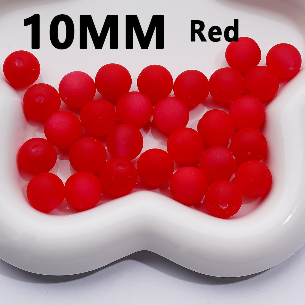 Frosted Matte Multi-Color Cat Eye Effect, Round Acrylic Waist Beads for Jewelry Making 10MM