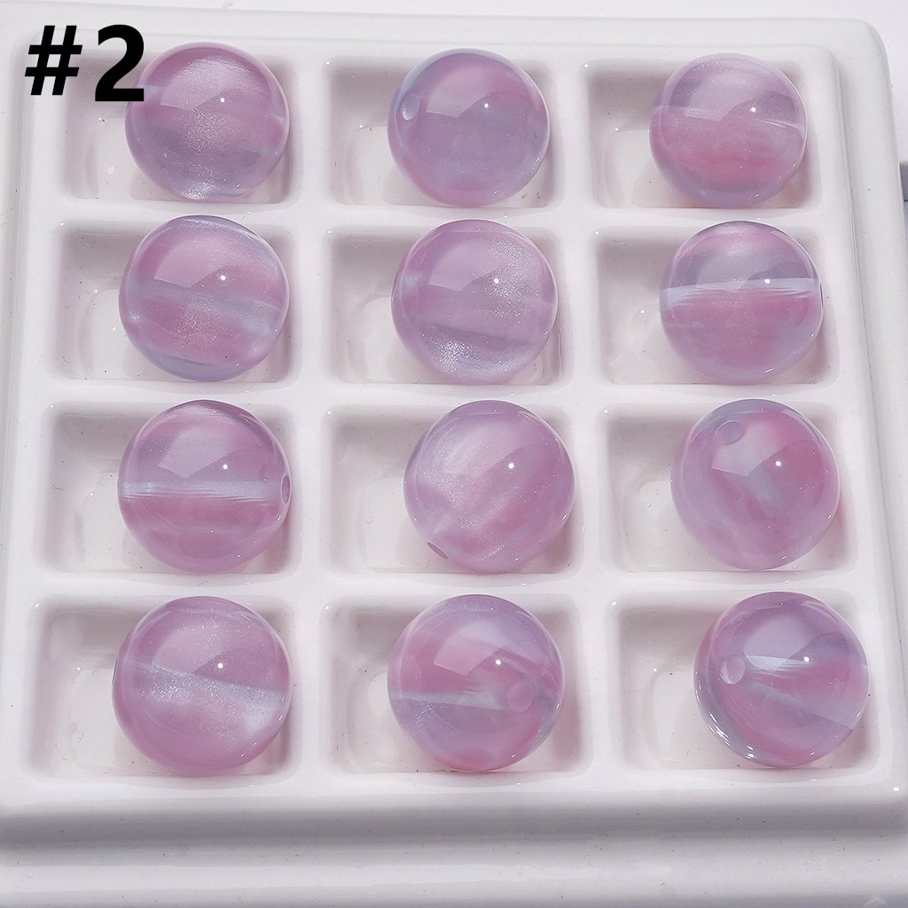 Cat Eye Acrylic Beads – 16MM Round Multicolor Laser Effect for Jewelry & Craft Projects