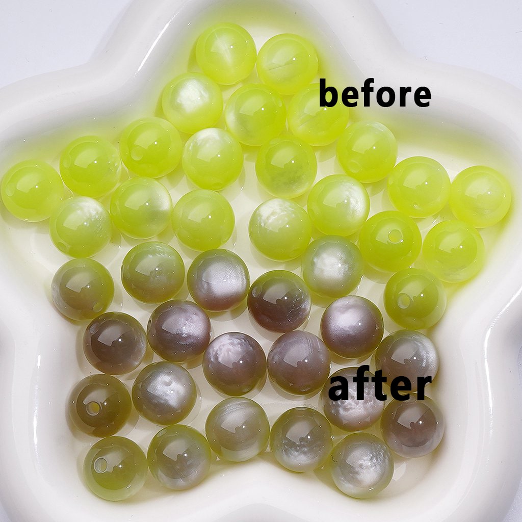 Dynamic Light-Responsive Round Acrylic Beads with Color-Changing Effect, 14MM