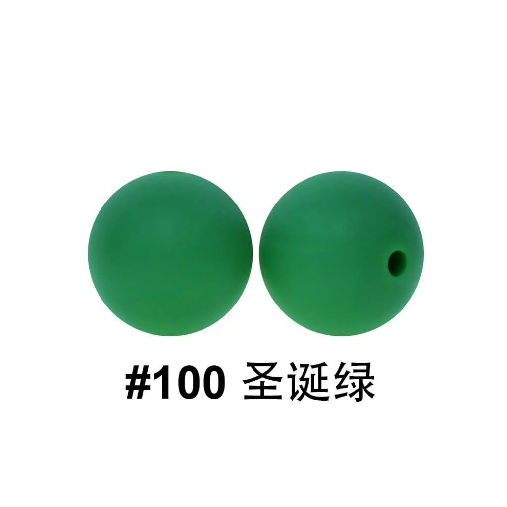 Silicone Beads, Solid Colors, 15 mm