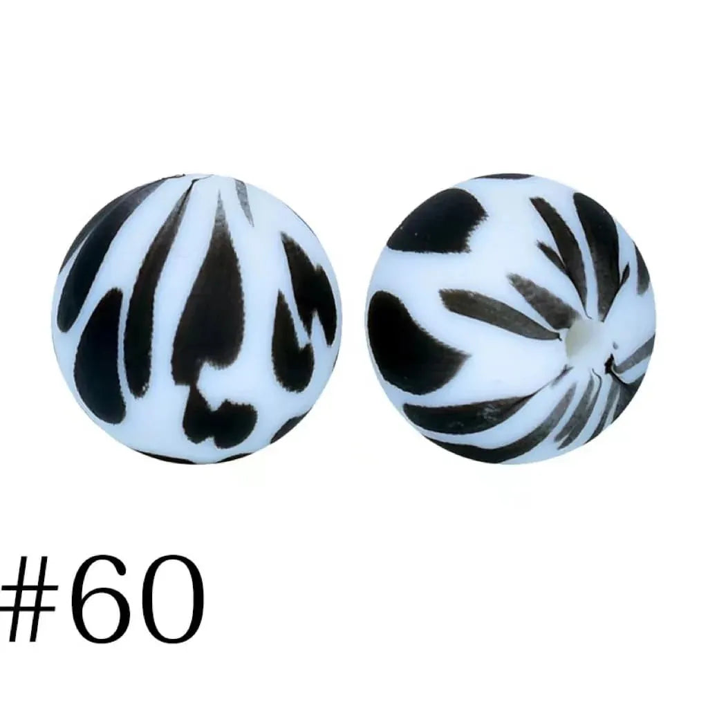 Printed Silicone Beads 15 mm