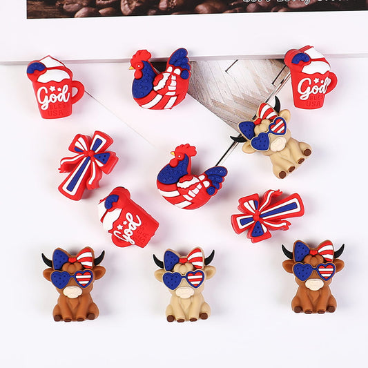 United States Independence Day Series USA Theme Silicone Focal Beads