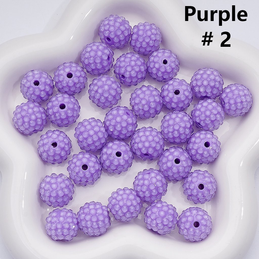 Waxberry Ball Acrylic Beads Clear Round Design with 16MM Rhinestone Sparkle Finish