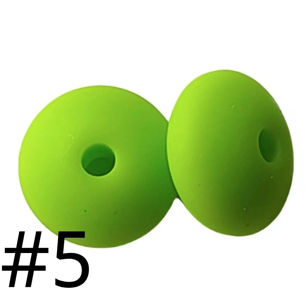 Lentil Silicone Beads Spacers Saucers 12mm