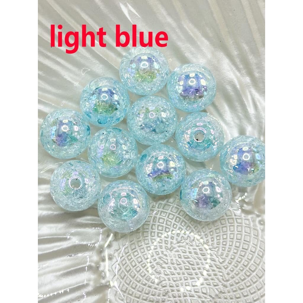 UV Finish Various Colors Crackle Acrylic Beads 16 mm