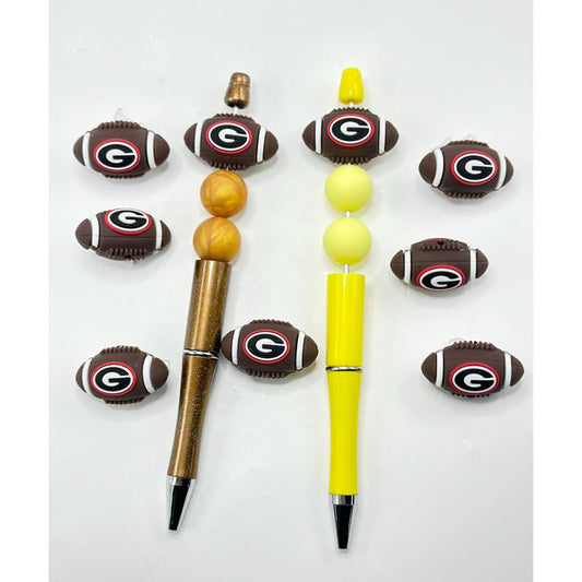Team College 3D USA American Football Georgia Team Silicone Focal Beads