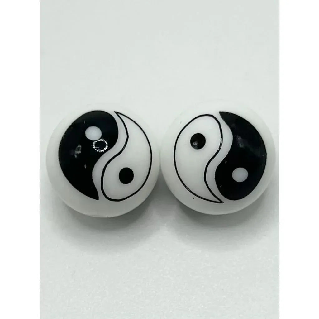 Round Printed Silicone Beads 15 mm