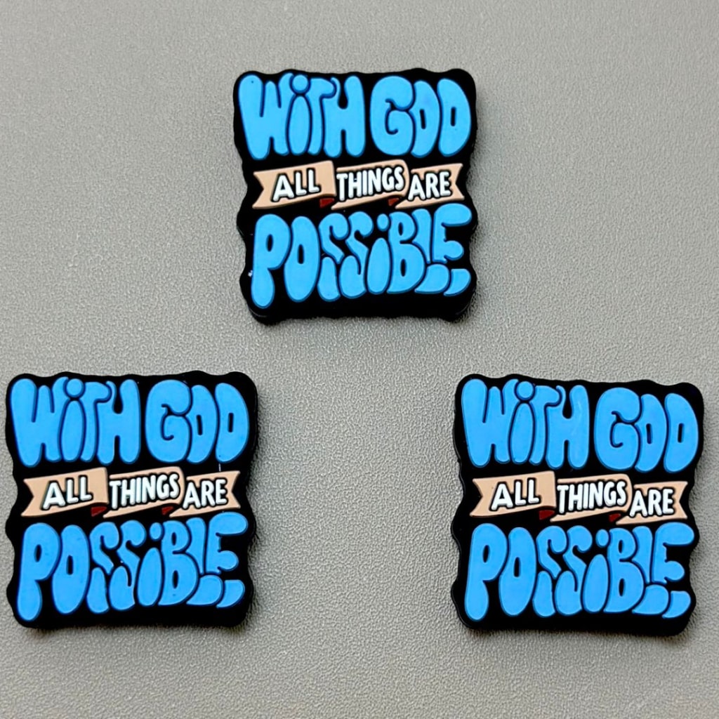 Silicone Focal Beads With God All Things are Possible