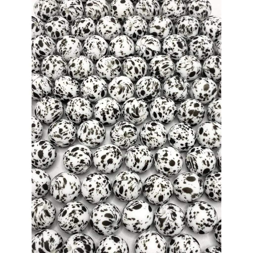 Round Printed Silicone Beads 15 mm