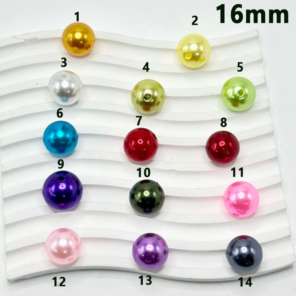 Glossy Shiny Multi-Color Round Acrylic Beads, 16MM, Please Read the Description