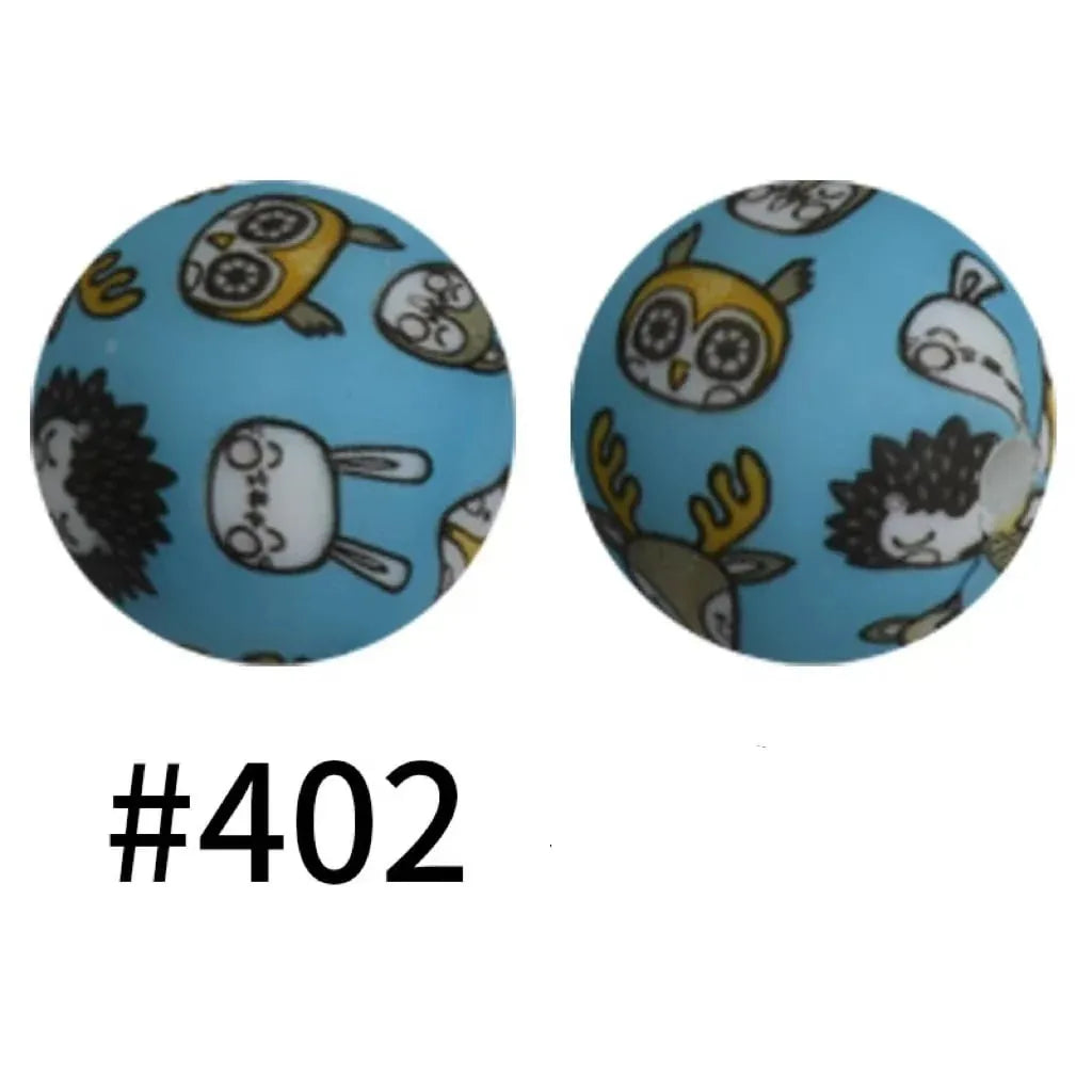 Printed Silicone Beads 15 mm