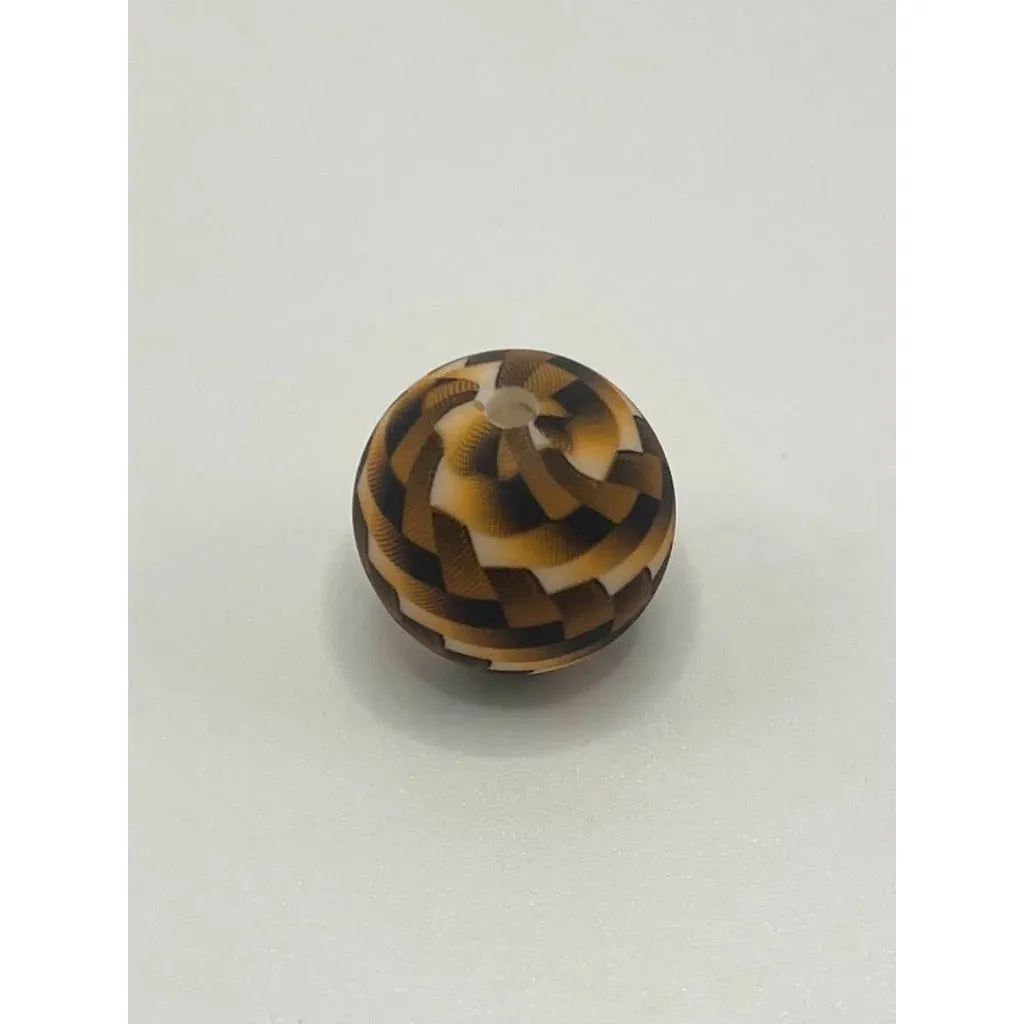 Round Printed Silicone Beads 15 mm