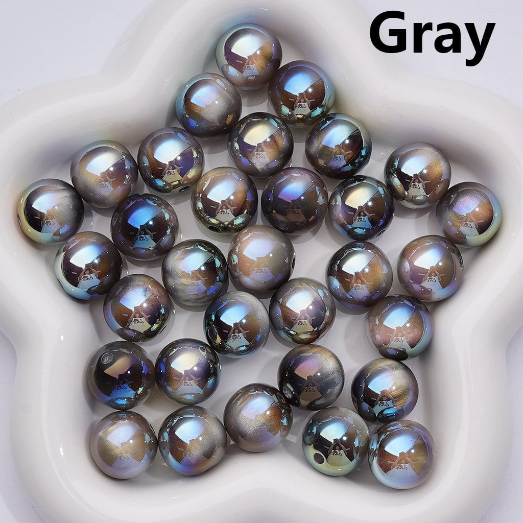 Cat Eye Glossy Acrylic Beads Dark Color Round Series, Shiny Finish, 16MM (Single Color is available for 200pcs(Whole bag))