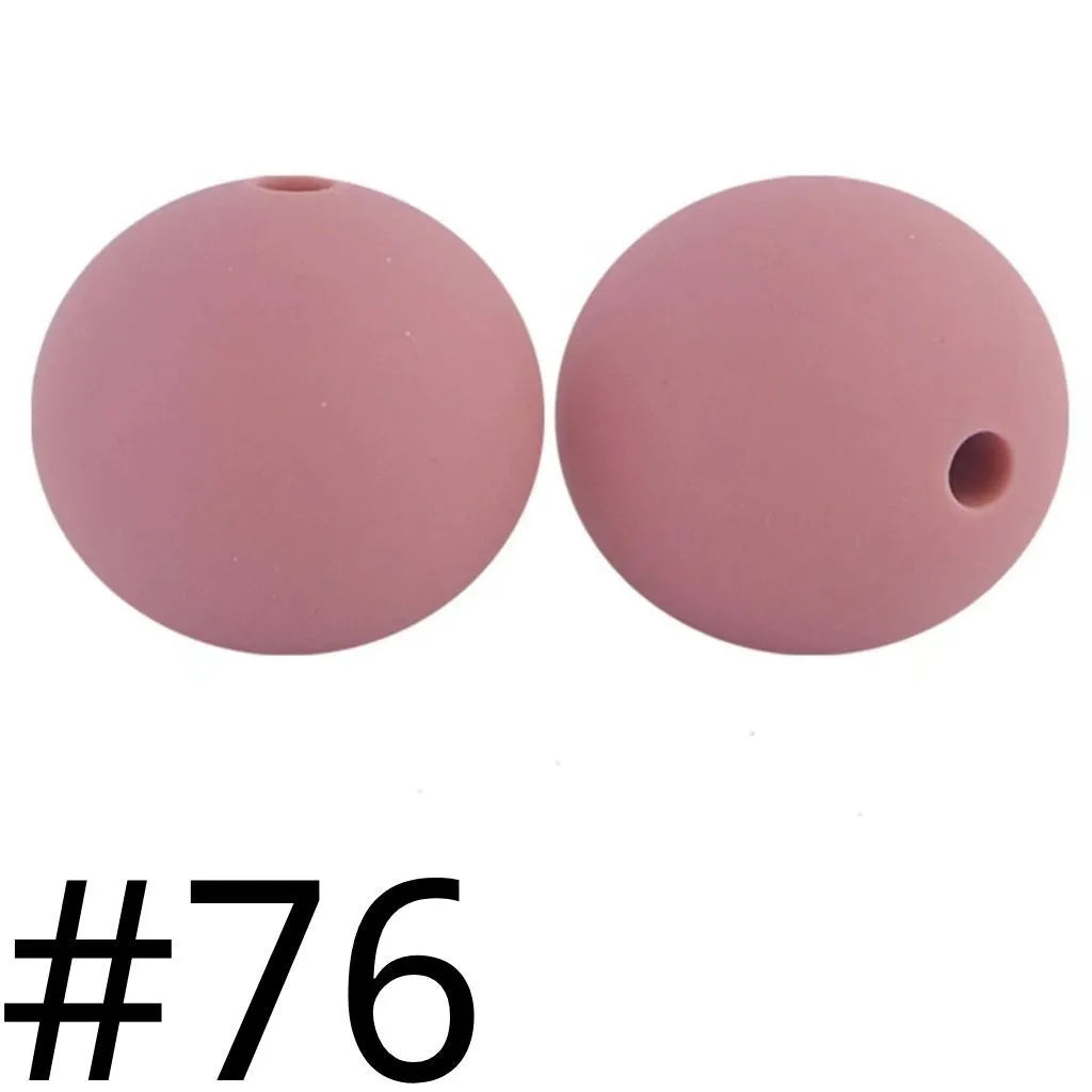 Silicone Beads, Solid Colors, 15 mm
