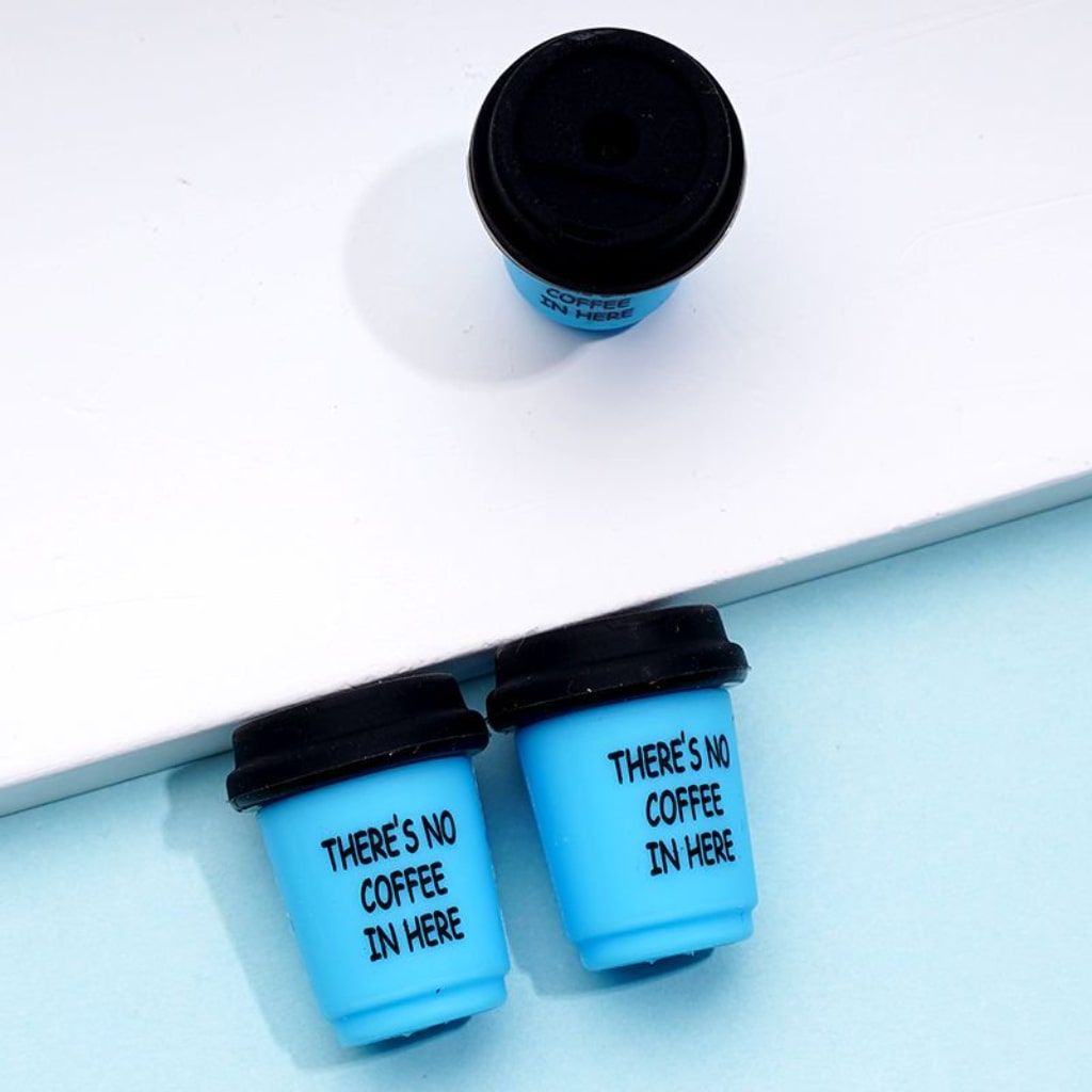 There's No Coffee In Here 3D Cute Coffee Cup Bottle Silicone Focal Beads