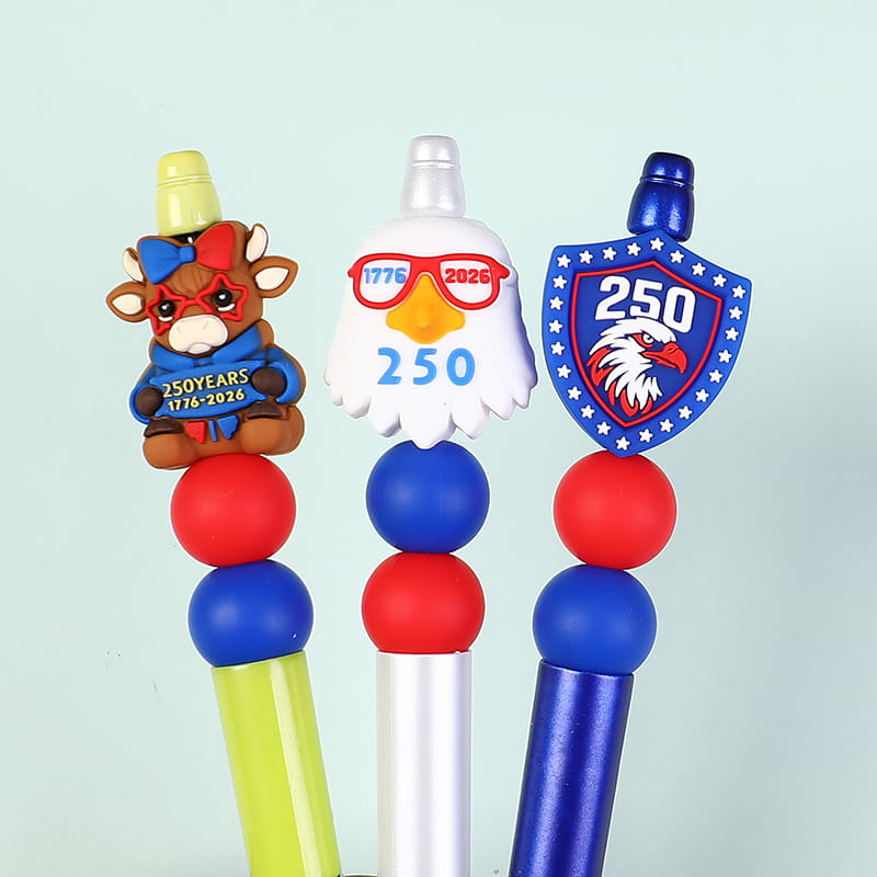 3D USA Patriotic America 250 Anniversary Celebration Series Silicone Focal Beads