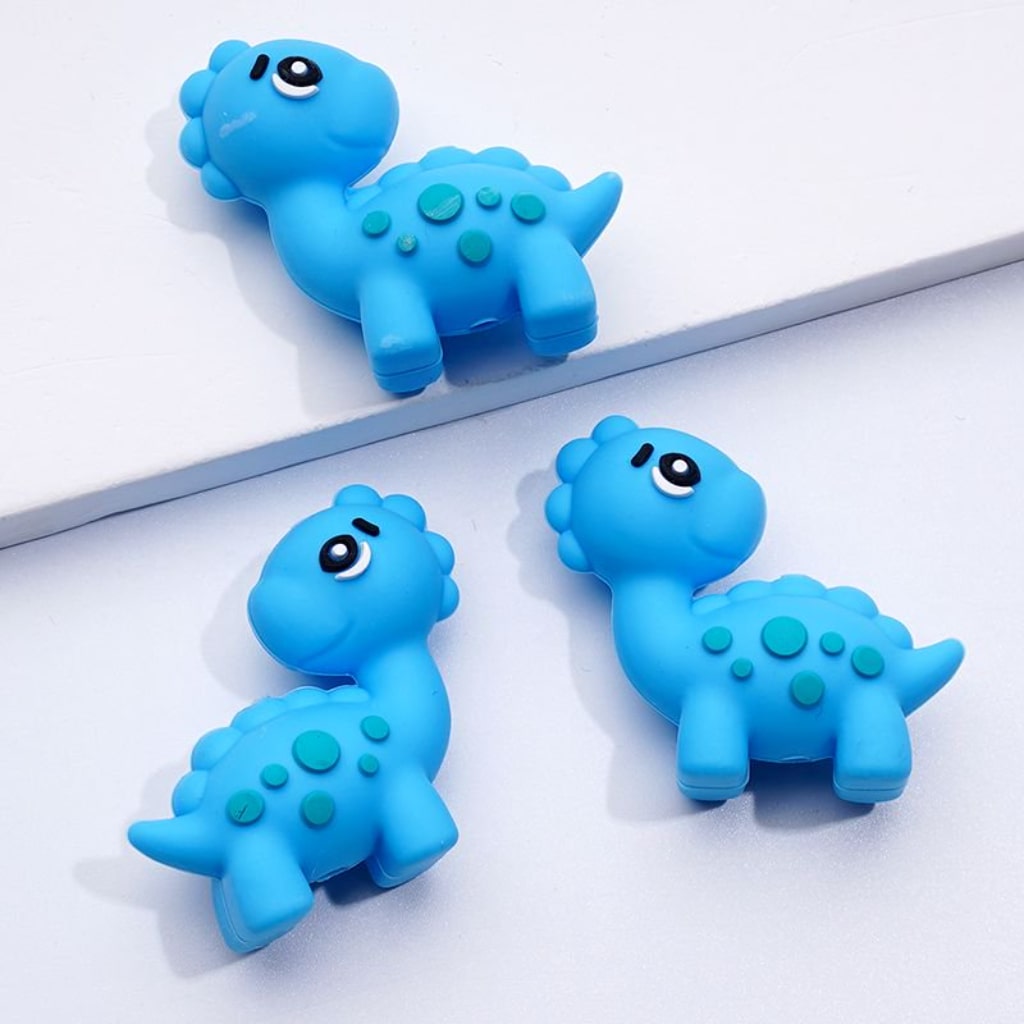 3D Cute Mini Dinosaurs Silicone Focal Beads