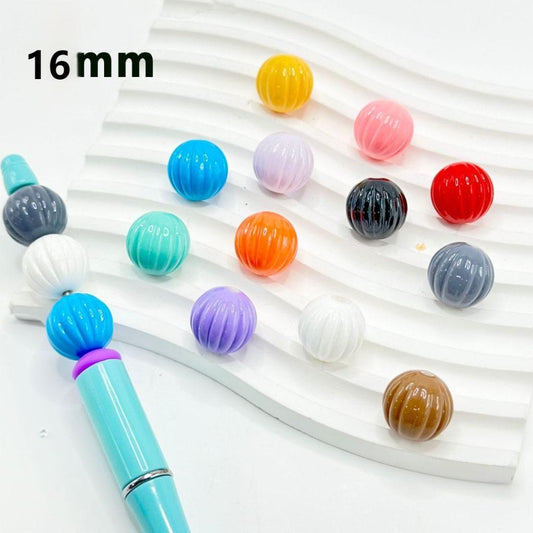 Cute Pumpkin Round Solid Color Acrylic Beads, 16MM, Please Read the Description
