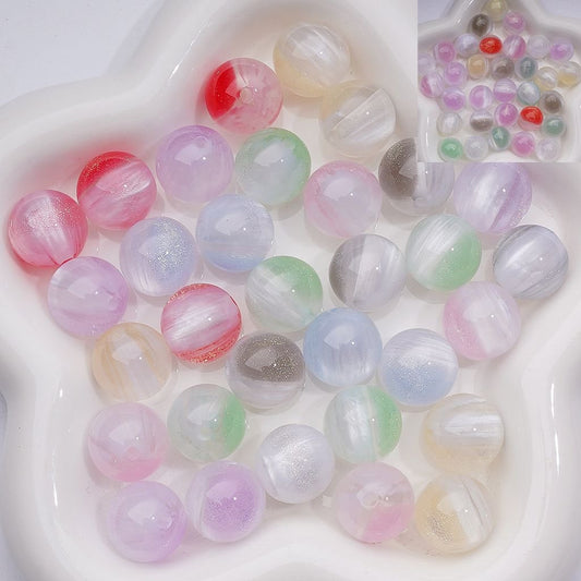 Gold Glitter Double Color Color Changing Round Acrylic Beads, 16MM (Single Color is available for 200pcs(Whole bag))