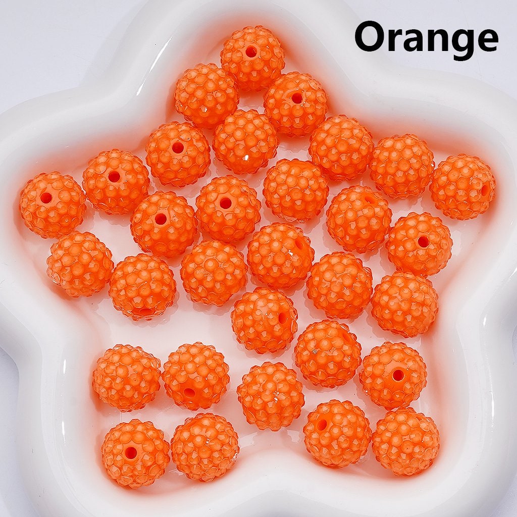 Waxberry Ball Acrylic Beads Clear Round Design with 16MM Rhinestone Sparkle Finish