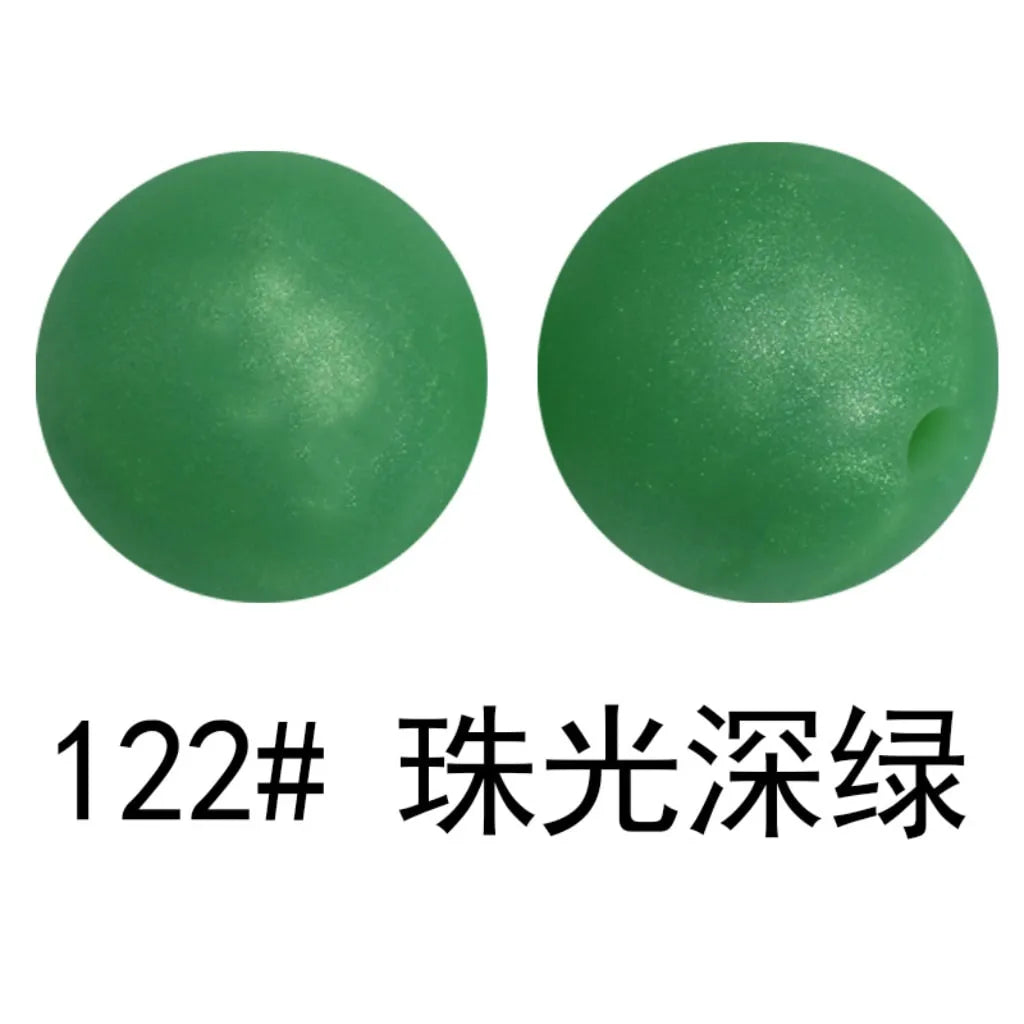 Solid Colored Silicone Beads 15 mm